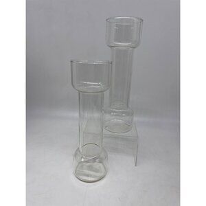 MCM PYREX Corning USA Floating Candle Set Clear Cylinder Vases